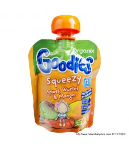 Organix Goodies squeezy appel, wortel & mango  90g
